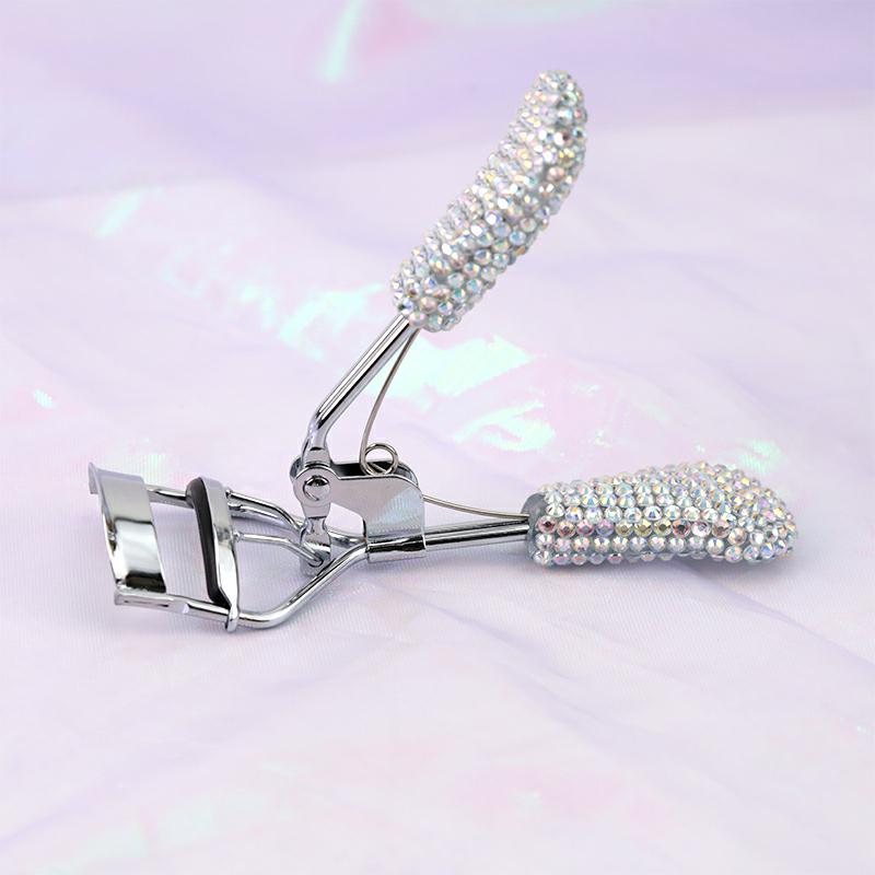 Eyelash Curler Silver Bling with Diamond Stainless Steel Best Professional Tool for Lashes Curls Wholesale 